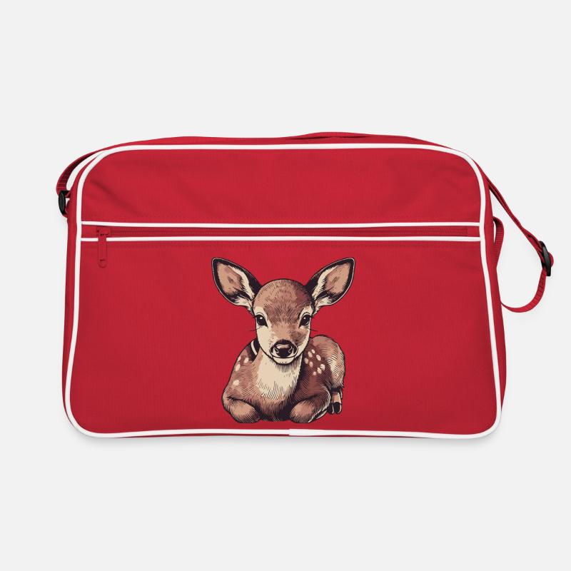 Reh - Retro Tasche - Rot/Weiß