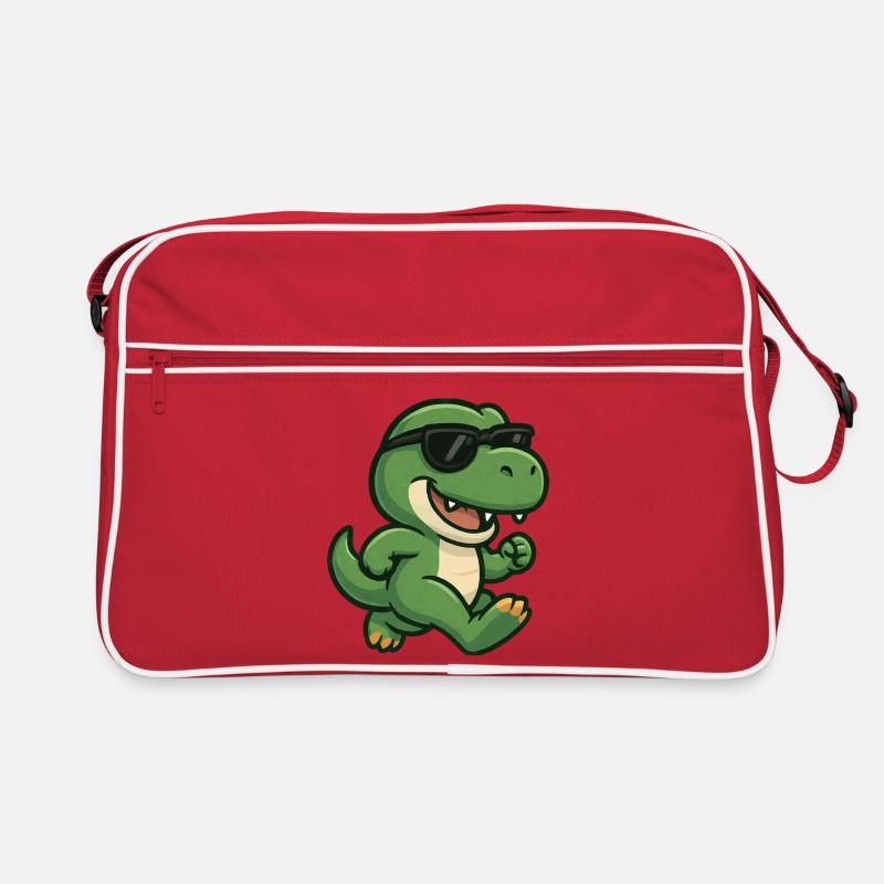 Cooler T-Rex Dinosaurier mit Sonnenbrille Joggen  Retro Tasche
