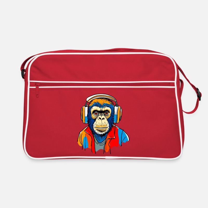 Singe avec casque Sac Retro