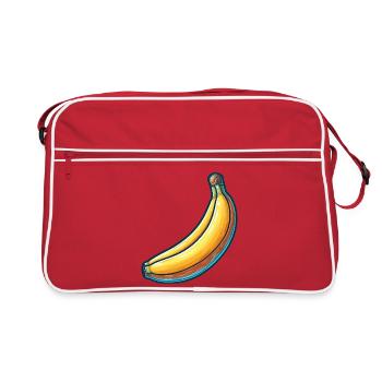 Energetisierende Banane im Kunststil - Retro Tasche - Rot/Weiß - Vorne