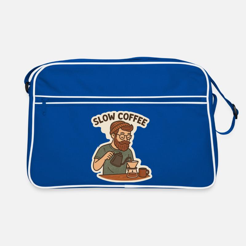 Kaffeeliebhaber mit Stil Illustration, Slow Coffee Retro Tasche