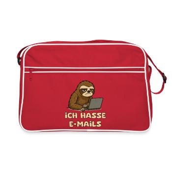 Conception décontractée de paresseux avec sarcasme par e-mail - Sac Retro - rouge/blanc - Devant