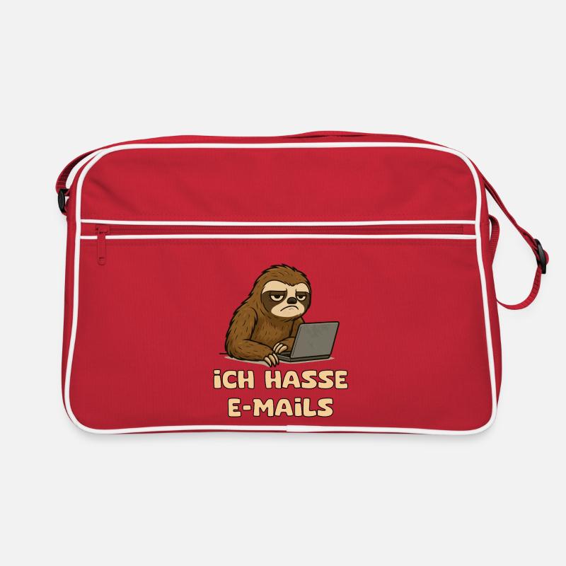 Lässiger Faultier-Design mit E-Mail-Sarkasmus Retro Tasche