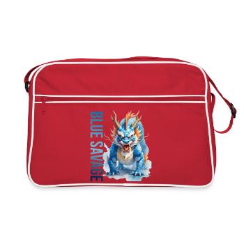 MAJESTUEUX DRAGON BLEU - Sac Retro - rouge/blanc - Devant