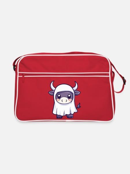 Bull Halloween fantôme - Sac Retro - rouge/blanc - Devant