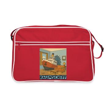Spaceship by Rico Beck - Retro Bag - red/white - Front