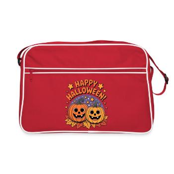 Happy Halloween Pumpkin Friends - Retro Bag - red/white - Front