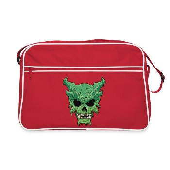 Crâne démon vert dégoulinant - Sac Retro - rouge/blanc - Devant