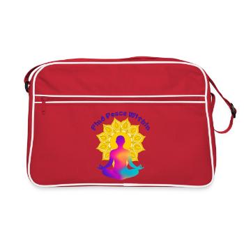Find a Peace Within Mandala Glow - Retro Bag - red/white - Front