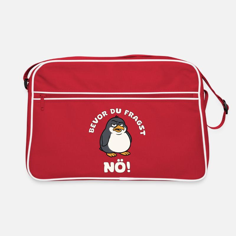 Bevor du fragst NÖ Pinguin Retro Tasche