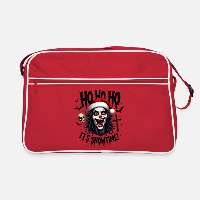 Psycho Clown Santa Horror - Retro Tasche - Rot/Weiß
