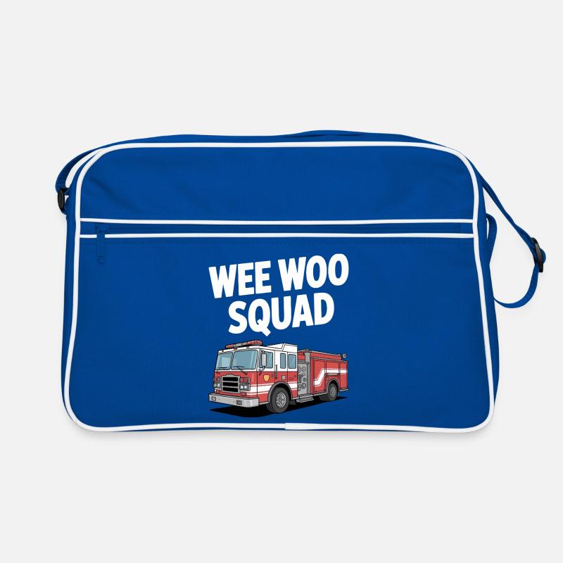 Wee Woo Squad Fire Brigade Car Rescuer Saying Retro Bag