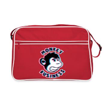 Monkey Business 3D – Art urbain du singe - Sac Retro - rouge/blanc - Devant