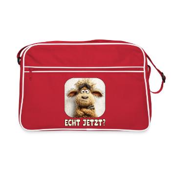 Really? Astonished Wool Monster Sheep - Retro Bag - red/white - Front