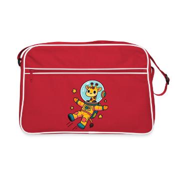 Girafe astronaute kawaii - Sac Retro - rouge/blanc - Devant