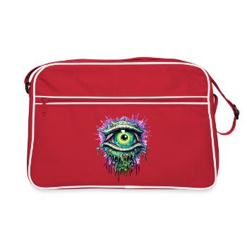 Psychedelic Eye, Voyage coloré LSD Drogues - Sac Retro - rouge/blanc - Devant