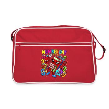 Calculatrice néon du Jour des Numéros 2026 - Sac Retro - rouge/blanc - Devant
