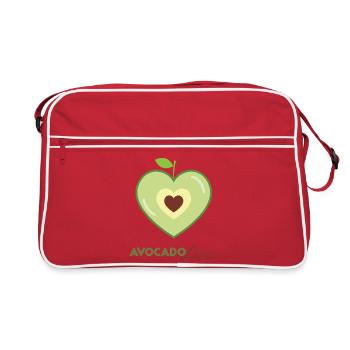 Avocado Heart Love - Retro Bag - red/white - Front