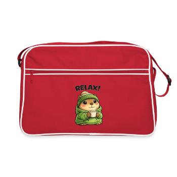 Relax Bear in the Green Pullover Hoodie - Retro Bag - red/white - Front