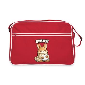 Motif de lapin câlin chaud - Sac Retro - rouge/blanc - Devant