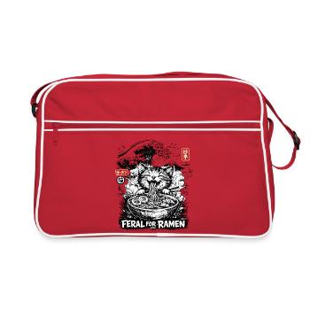  Ramen Katze Kanagawa - Retro Tasche - Rot/Weiß - Vorne