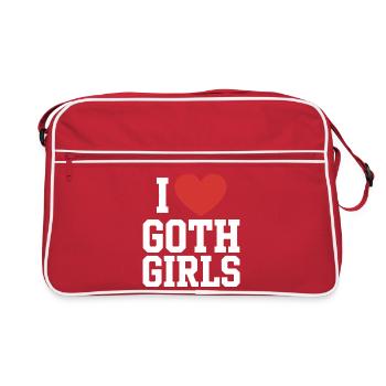 Je c’est le cœur des filles gothiques - Sac Retro - rouge/blanc - Devant