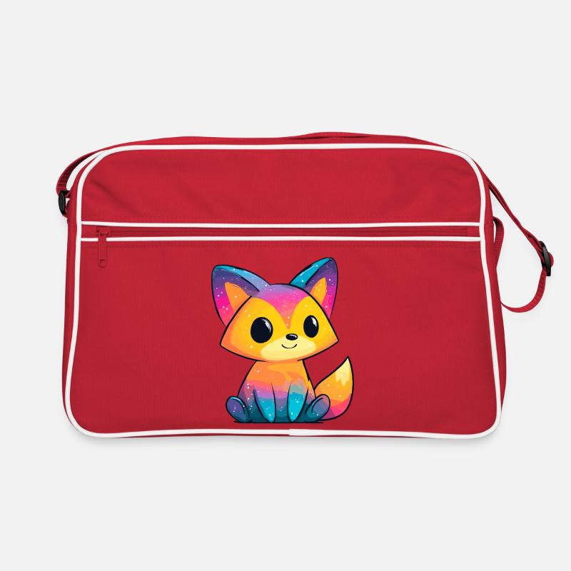 Regenbogenfuchs Cartoon Retro Tasche