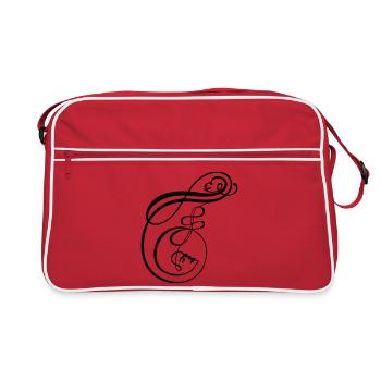 Faces de la calligraphie en forme de lettre F - Sac Retro - rouge/blanc - Devant