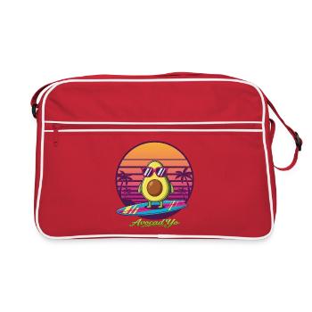 Surf d’avocat devant un coucher de soleil rétro - Sac Retro - rouge/blanc - Devant