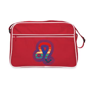 Leo, zodiac sign of Horoscope and Astrology - Retro Bag - red/white - Front