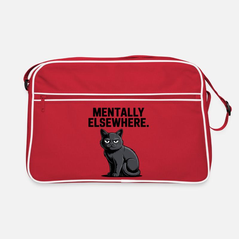 Mentally Elsewhere Cat Tee Retro Bag