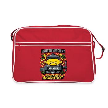 Bis aufs Netto ausgequetscht - Retro Tasche - Rot/Weiß - Vorne