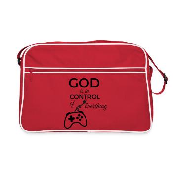 God Is In Control - Christian Faith & Trust - Retro Bag - red/white - Front