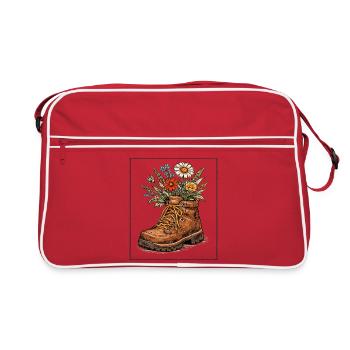Boot Blooms Wildflower Bouquet - Retro Bag - red/white - Front