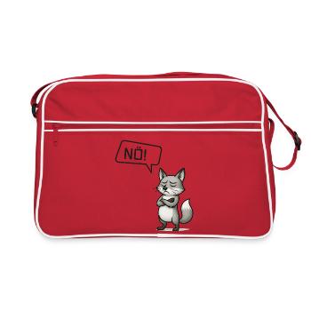 Nope! Fuchs – Clever stubborn person says no - Retro Bag - red/white - Front