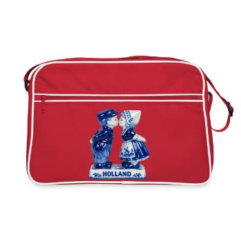 Couple du baiser de Delft Blue - Sac Retro - rouge/blanc - Devant