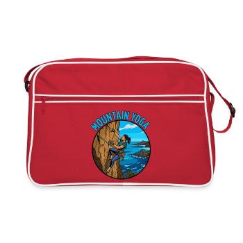 Mountain yoga on the cliffs - Retro Bag - red/white - Front