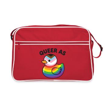 Mois de la fierté LGBT - Queer en tant que canard - Sac Retro - rouge/blanc - Devant