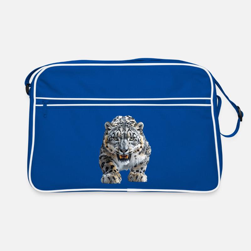 Schneeleopard Retro Tasche