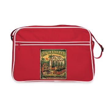 Grow Your Own Roots - Retro Tasche - Rot/Weiß - Vorne