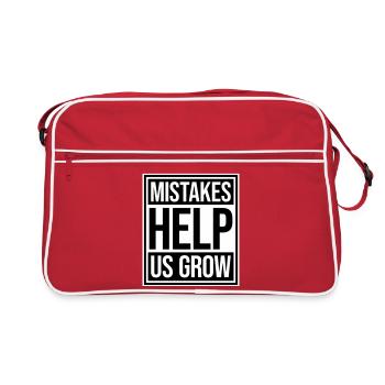 Mistakes Help Us Grow Funny Motivational Growth - Retro Bag - red/white - Front