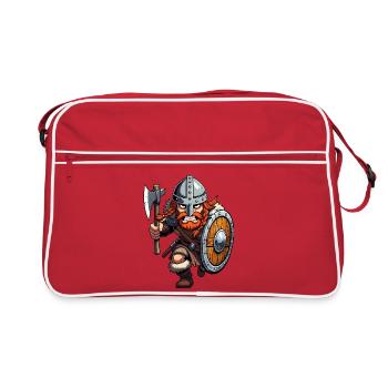 Kämpfender Germane - Retro Tasche - Rot/Weiß - Vorne