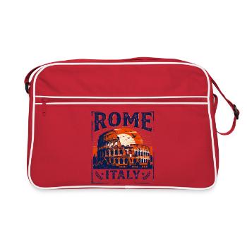 Vintage Rome Italy Colosseum Sunset Skyline - Retro Bag - red/white - Front