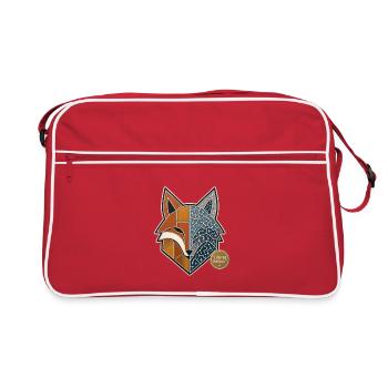 Fuchs Wikinger Runen Nordische Mythologie Pin - Retro Tasche - Rot/Weiß - Vorne