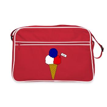 Französich France Flag Eiscreme - Retro Tasche - Rot/Weiß - Vorne