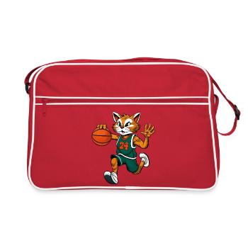 Katzen Basketball - Retro Tasche - Rot/Weiß - Vorne