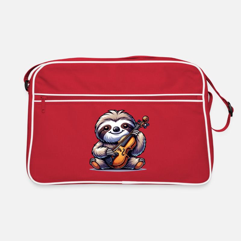 Cute Sloth Violinist Classical Music Retro Bag
