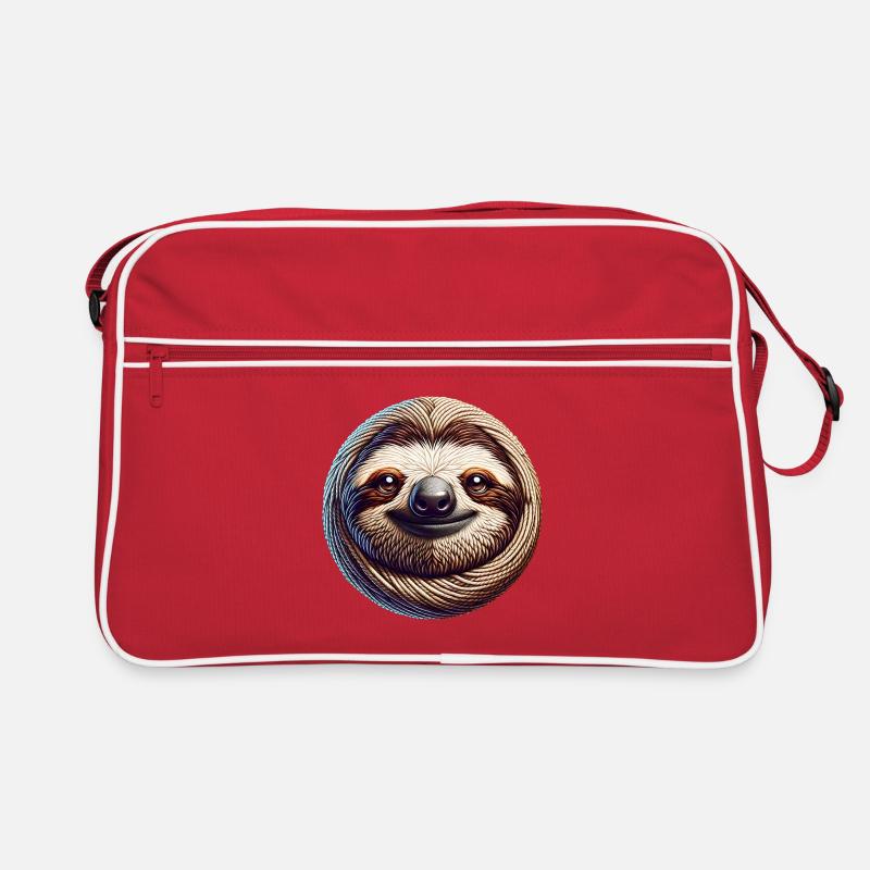 Funny Sloth Knitting and Crochet Design Retro Bag