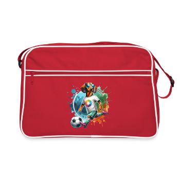 Teckel Joueur de football Wiener Dog Fan - Sac Retro - rouge/blanc - Devant