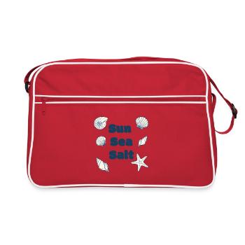 Sun Sea Salt Beach Ocean Coastal Summer Design - Retro Tasche - Rot/Weiß - Vorne